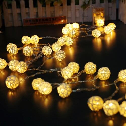 IWHD 5M Garlands LED Fairy Lights EU 220V Cotton Ball Cristmas Decoratives LED Christmas Lights Outdoor Indoor Guirlande Luces