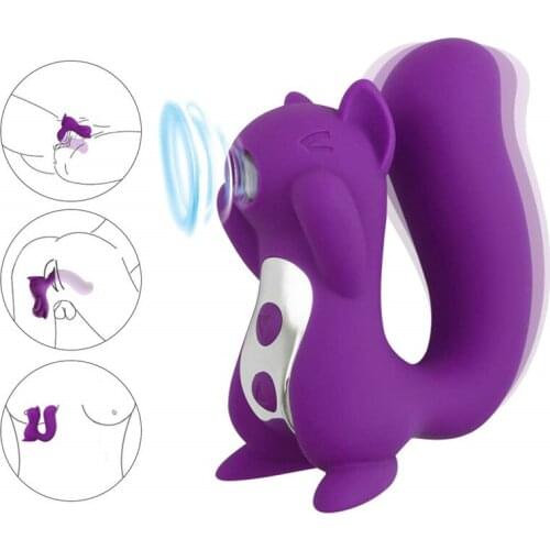 Squirrel Shape Licking Clitoris Stimulator Vibrators Tongue Sucker Nipple Vagina Vibrator For Women Masturbator Sucking Sex Toys