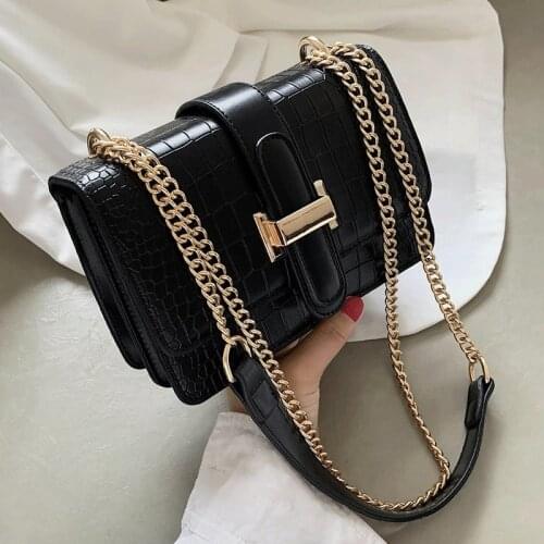High-quality Stone Pattern Shoulder Bags Female Chain Solid Flap Bag Brand Designer Crossbody Bag for Women Handbags Vintage Sac
