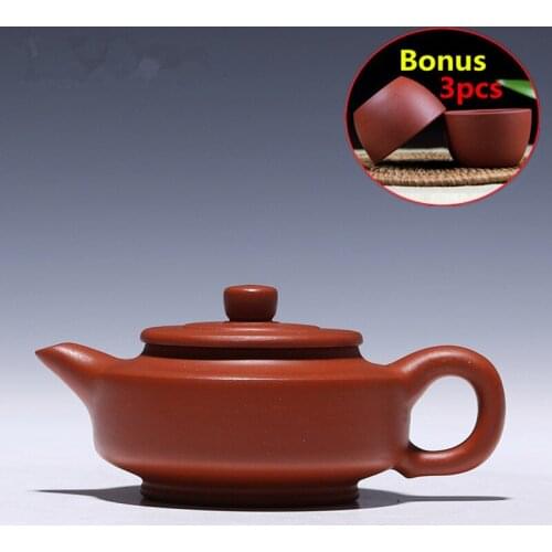 Hot Sale 150ml Kung Fu Teapot Set Chinese Clay Tea Pot Yixing Teapots Ceramic Handmade Zisha Sets Porcelain Kettle Bonus 3 Cups
