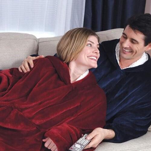 Winter Plush Fleece Hoodie Blanket With Sleeves Long Hoodies Women Sweatshirt blanket Ladies Hooded Pullover Female Sweatshirts