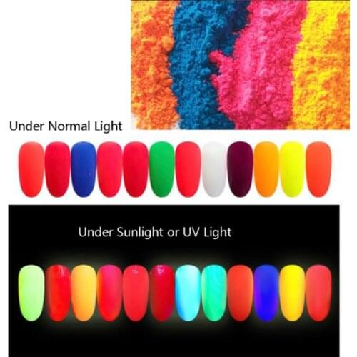 12Pcs Resin Bright Fluorescent UV Pigment Powder Black Light Reactive Luminous Resin Pigment Kit Jewerly Making