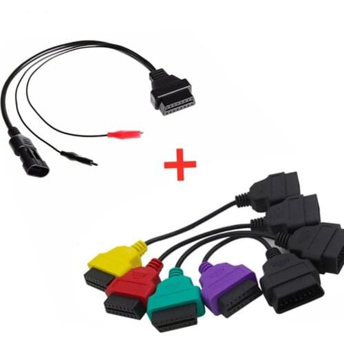 4PCS/lot fiatecuscan OBD2 Connector plus 16Pin OBD2 to 3Pin OBD1 Diagnostic Adapter Connector Cable For Fiat Alpha Romeo