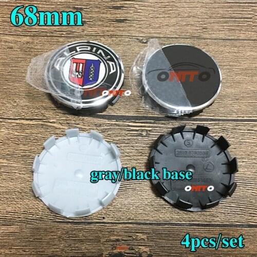 4 pcs Car Styling 68mm 10 pin Auto Car Hub Center Wheel Covers Copper Rim Covers For E46 E30 E39 E34 E60 E36 E38 M3 gray/black