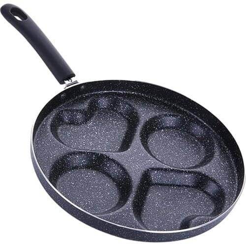 4 Holes Non-Stick Frying Pan Egg Cookware Kitchen Heart Shape Frypan 28cm