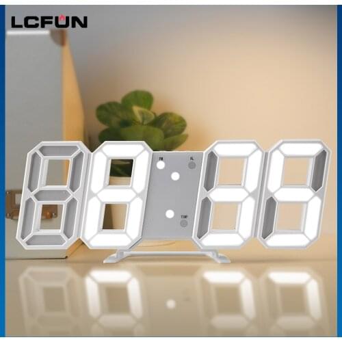 Nordic Large Digital Wall Clock Kitchen LED Display Home Clocks Wall Watch Night USB Electronic Alarm Clock Bathroom Table Clock