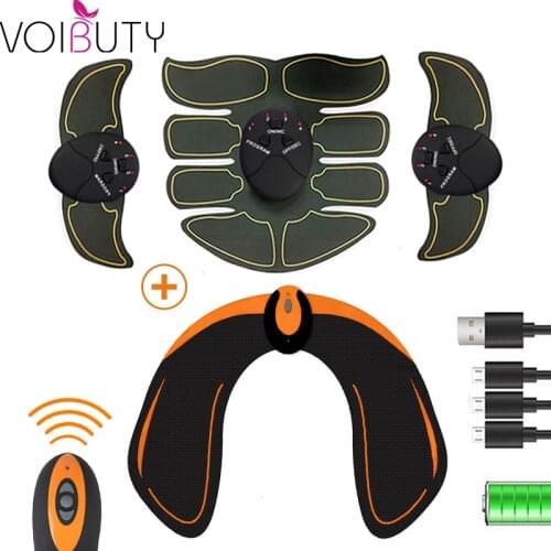 EMS Hip Abdomen Trainer Muscle Vibrating Exercise Stimulate Massager Fitness Equipment 6 Modes Body Slimming Shaping Machine