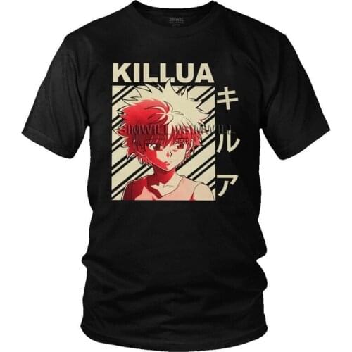 Hunter X Hunter T Shirt Men Cotton Printed Anime Manga T-shirts Harajuku Tshirt Short Sleeve Killua Zoldyck Tee Tops