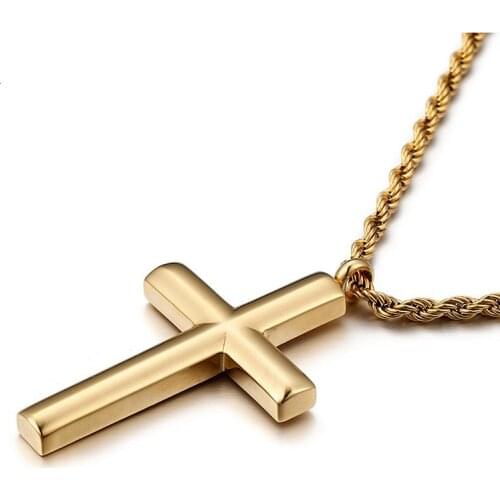 Classic smooth cross titanium steel pendant fashion new couple men and women models