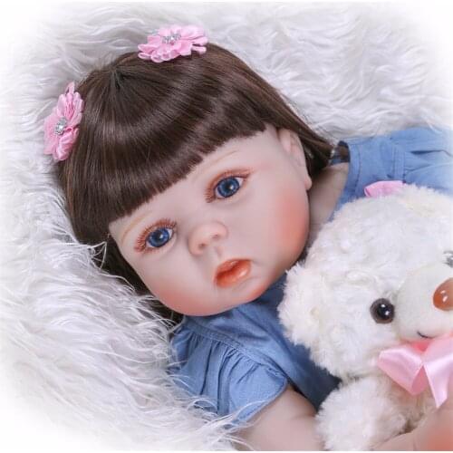 Bebes Reborn NPK full silicone reborn baby girl dolls with bear plush toys gift real newborn girl bebe doll rebon