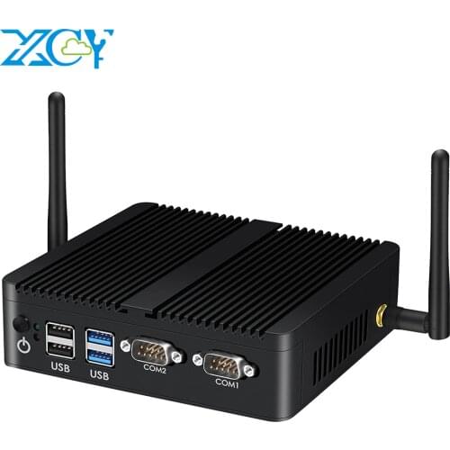 Fanless Mini PC Intel Celeron J4125 Processor 8GB DDR4 128GB SSD 2x Gigabit LAN RS232 COM 300M WiFi Support Windows 10 IoT Linux
