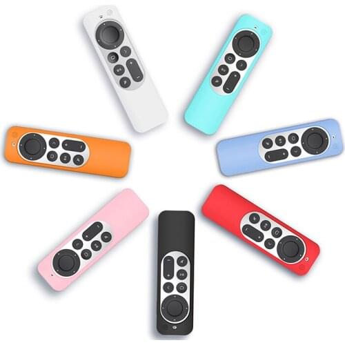 Multiple colour Durable Silicone Case Remote Control Shockproof Protective Cover for-Apple TV 4K 2021 6Th Remote Control Anti-a