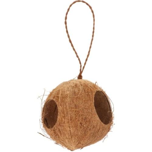 Natural Safety Coconut Bird Nest Parakeet Hut Habitats ing Ornament Toy