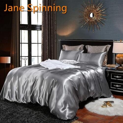 Nordic Style Cool Bedding Set Queen Size Duvet Cover Sets High-end Solid Color Bed Set 4pcs Free shipping