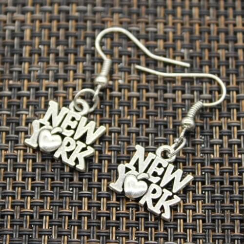 New Fashion Handmade Heart New York Pendants DIY Earrings For Women Party