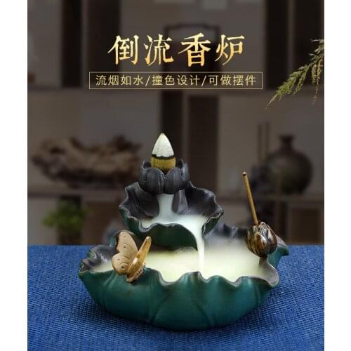 Backflow Incense Burner Holder Incense Waterfall Burner Incense Smoke Aroma Burner Bruleur Encens Backflow Incense Holder