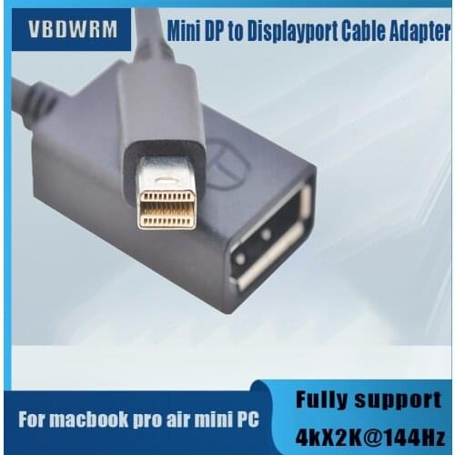 Mini DP to Displayport cable adapter 144Hz Mini Displayport to Displayport 4K converter adapter for macbook pro air mini PC