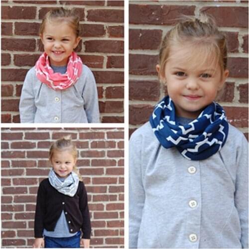2020 Winter Kids Children Cotton Jersey Knit Quatrefoil Infinity Scarves for Baby Circle Ring Scarf