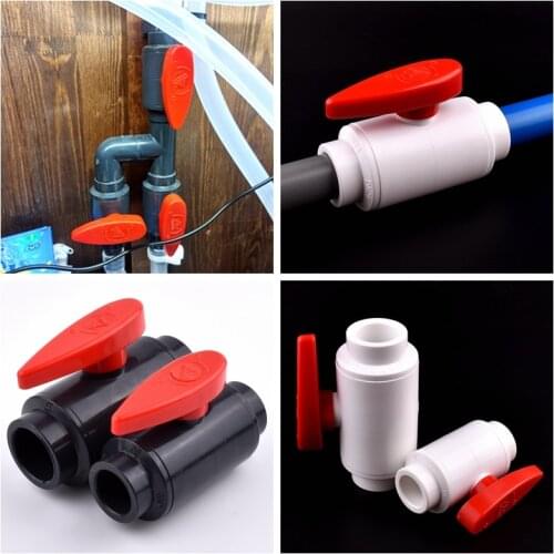 1pc 20/25/32/40/50mm UPVC Ball Valve Hydroponic Frame Fish Tank Aquarium PVC Valve Garden Irrigation Water Treatment Connector
