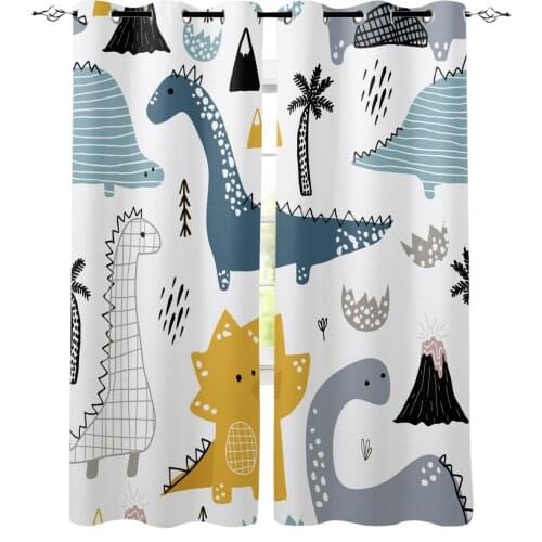 Cute Cartoon Style Dinosaur Modern Curtain for Kids Room Bedroom Curtain Cartoon Window Curtain for Boys Colorful cortinas
