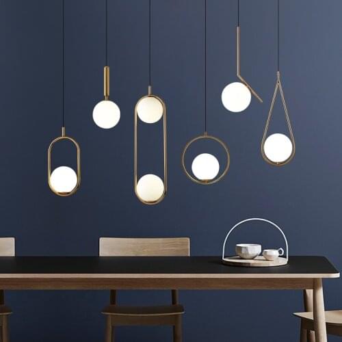 Nordic Light Luxury Modern Simple Lying Bay Window Bedside Milk Tea Shop Restaurant Bar Glass Long Line Small Chandelier