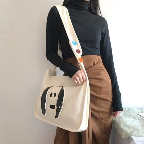 Canvas Diagonal Cross Bag Youth Fashion Casual Version Ladies Large Capacity Shoulder Bag Solid Color Women Messenger Bags