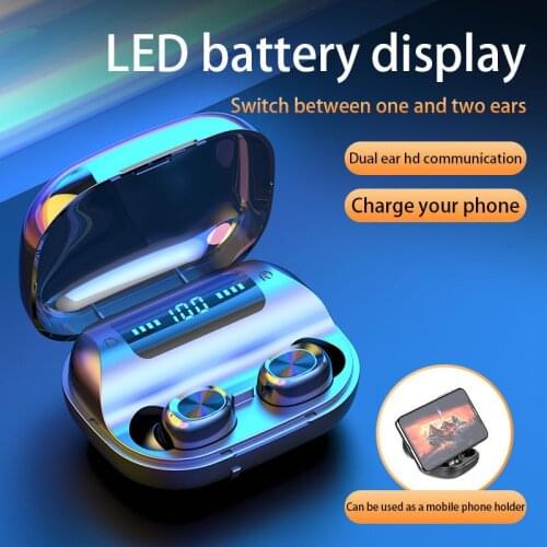 Ockered TWS Support Bluetooth 5.0 Earphones LED1200mAh Charging Box Earbuds Waterproof With Mic Wireless Sport Headphone Bass