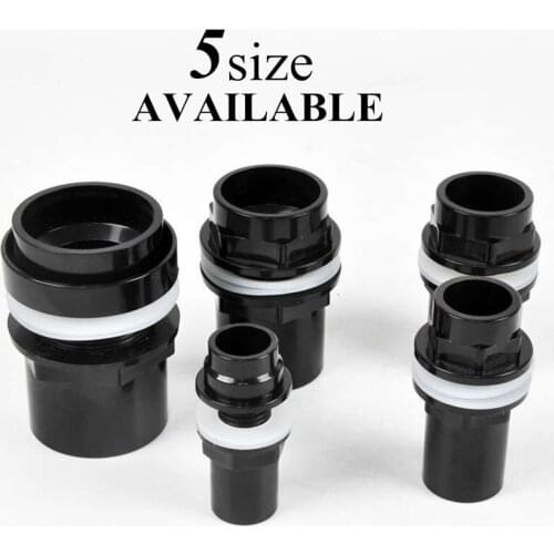 20/25/32/40/50mm Black Aquarium Connector PVC Waterproof Pipe Butt Fish Tank Straight Fitting Joint Fish Tank Tools Accessory