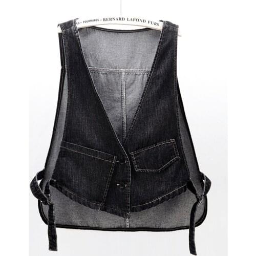 2021 Spring New Denim Vest Women Plus Size Autumn Korean V-Neck Sleeveless Jacket Loose Vintage Jeans Waistcoat Ladies Tide G742