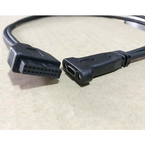 0.5M Adapter Cable Convert USB 3.0 19 Pin Plug Inside Computer Motherboard Into A USB3.1 Type C Female Socket Extension Extender