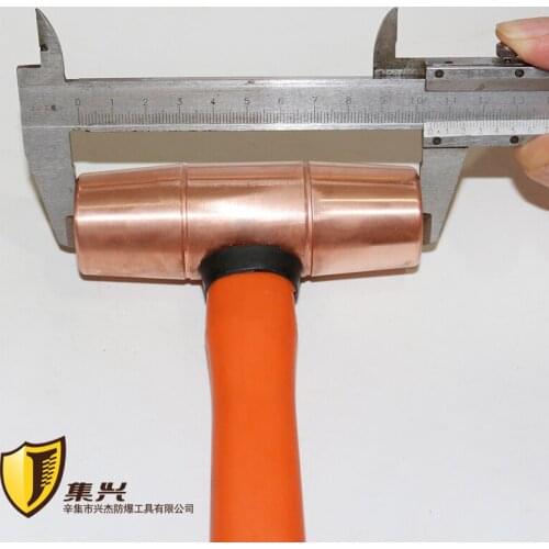 0.91kg,1.13kg,1.36kg,Explosion-proof Red Copper Drum Hammer with rubber handle, Hammer,Safety Tools