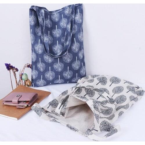 1x Tree Pattern Linen Bag Tote ECO Shopping Outdoor Canvas Shoulder Bags