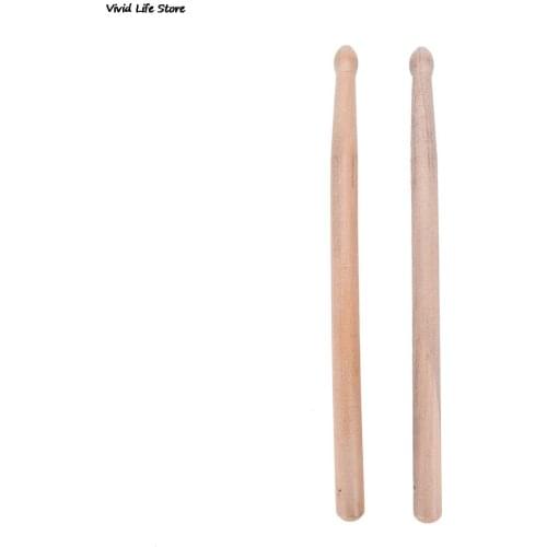 1 Pair 5A Maple Drum Sticks Wood Wooden Tip Band Musical Instrument Drumsticks High Quality