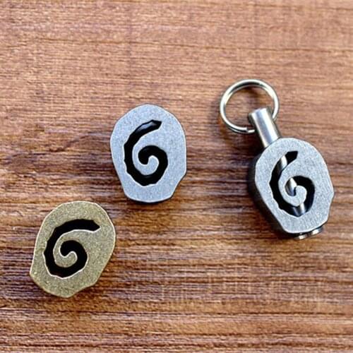 1PC Brass Titanium Alloy Paracord Knife Beads Metal Charms Bracelet Zipper DIY Decorative Accessories Lanyard Pendant EDC Tool