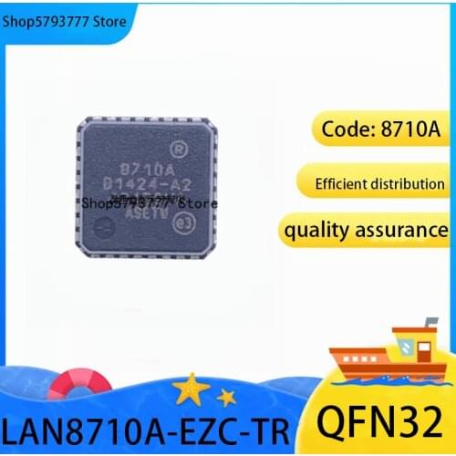 20PCS-200PCS Brand new original authentic LAN8710A-EZC-TR QFN-32 LAN8710A QFN32 code: 8710A Ethernet transceiver chip