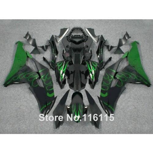 100% new fairing kit fit for YAMAHA R6 2008 -2014 green flames black fairings set YZF R6 08 - 13 14 #2143 Full injection