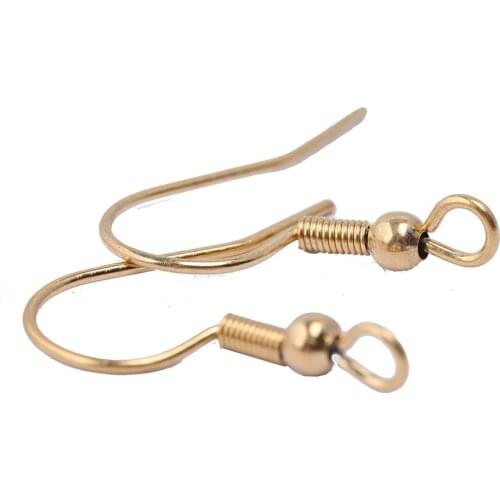 20pcs gold plated stainless steel earring hooks diy jewelry finidngs