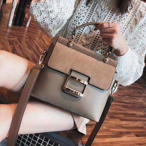 2021 Vintage Women PU Leather Handbags Shoulder Bags New Buckle Famous Designer Crossbody Bags for Women Hand Bags Sac Femme