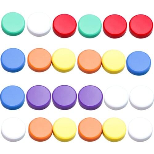 24pcs 3cm Round Colored Magnets Whiteboard Magnetic Blackboard Stickers for Home Office School (Mixed Colors)