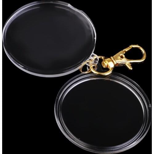 Acrylic Portable Coin Display Box Key Chain Keyring DIY Gift #1
