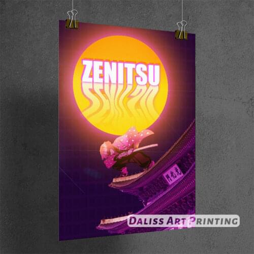 Canvas Anime Demon Slayer zenitsu retro Pictures Home Decoration Paintings Poster HD Prints Wall Art Modular Living Room Framed