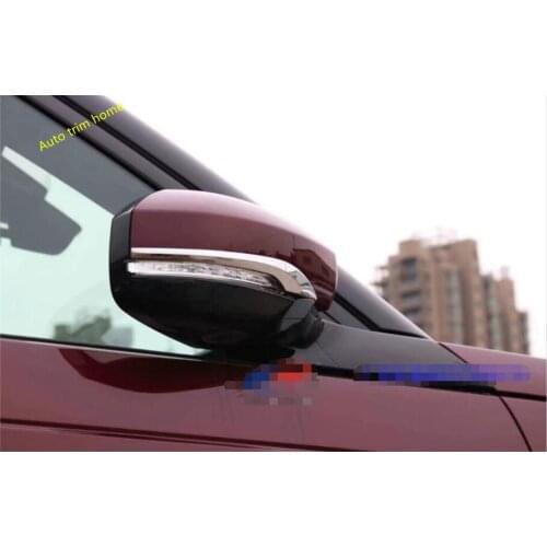 Lapetus Chrome Side Rearview Mirror Strip Cover Protector Trim 2 Pcs Fit For Land Rover Discovery 5 Sd4 2017 2018 2019 2020 ABS