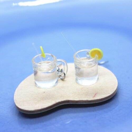 Small and Exquisite Lemonade Cup Drop Earrings Hand-made Personality Gifts Jewelry Ladies Fashion Creative Funny Accessories