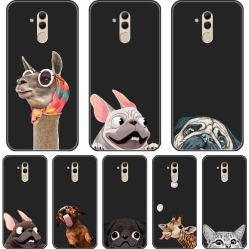Pug Dog Cat Cute Back Cover For Huawei Mate 7 8 9 10 20 Lite Pug Dog Soft Silicone Case For Huawei Mate 9 10 20 Pro Phone Case