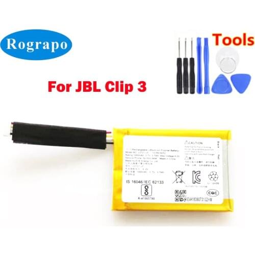 New L0721-LF, MLP553851 Battery For JBL Clip 3 Accumulator 1000mAh Full Replacement Batterie 4-wire Plug+tools