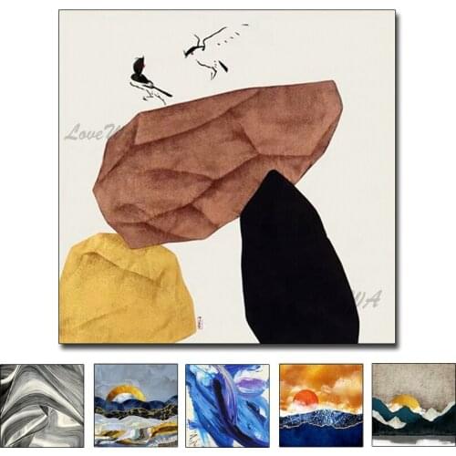 Newest Stone Art Picture Handmade Pure Canvas Oil Painting Wall Art Unframed Paintings Artwork For Decoration Free Shipping