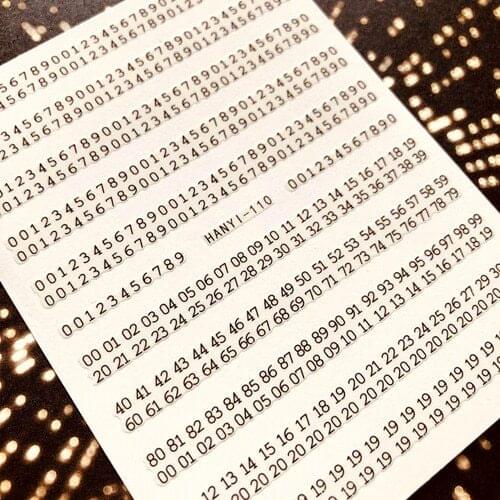 Newest letter series Hanyi-110-107 number english letter colorful designs 3d nail art sticker nail decal accessories