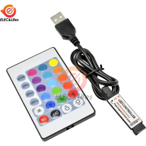 17/24 Keys LED RGB Controller for LED Light Strip Bar 5V USB IR Infrared RF Wireless Remote Control Dimming dimmer Switch