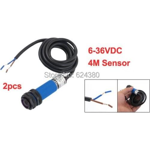 Retroreflective Type Photoelectric Switch Photo Sensor 6-36V DC 300mA NPN NO 3-Wire 4M Detection Discount x 2 Pcs / Lots