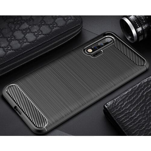 Luxury phone case For Huawei Nova 6 nova6 smartphone Soft Silicone Carbon Fiber Texture cover For huawei nova 6 se Hyper funda
